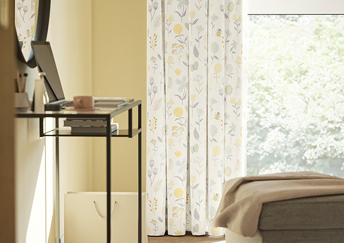 Floral Whimsy, Burnt Yellow - Made to Measure Curtains - Image 5
